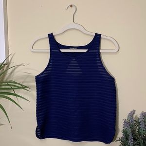 Textured Navy Blue Blouse